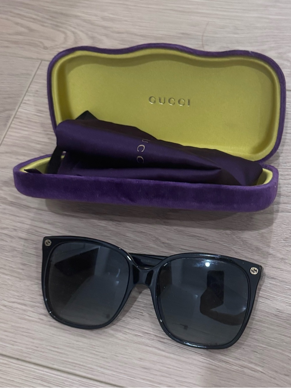 Gucci Black Oversized Square Sunglasses
